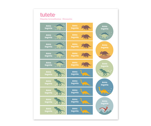 Iron-On Labels and Stickers Dinosaur Combo Pack