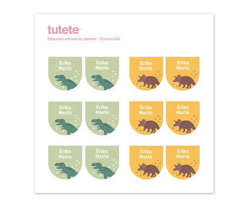 Iron-On Labels and Stickers Dinosaur Combo Pack