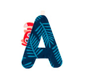 Fabric Letter A Lilliputiens Alice