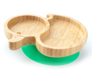 Assiette Bambou avec Ventouse Canard Vert