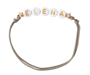 Bracelet toiles Dores Personnalisable Taupe