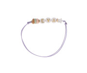 Bracelet 3 Initiales Personnalis Lilas
