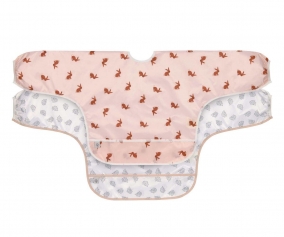 2 Little Forest Rabbit Long Sleeve Bibs