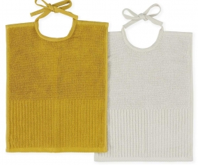 2 Cotton Bibs XL Mustard