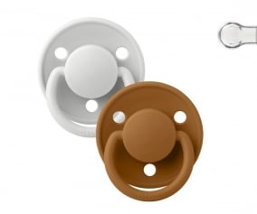 Lot de 2 sucettes en silicone Bibs De Lux Haze/Caramel