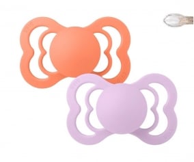 2 Sucettes BIBS Supreme Papaya/Violet Sky