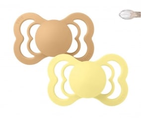 2 Sucettes BIBS Supreme Desert Sand/Sunshine silicone