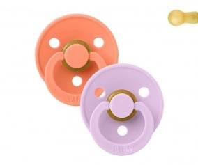 2 Sucettes BIBS Colours Papaye/Violet Sky