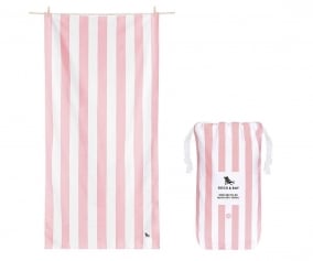 Extra Large Microfiber Beach Towel Pastel Pink Cabana Personalised