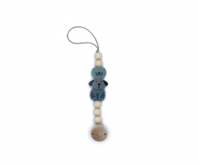 Porta-chupeta de silicone Animals Blue