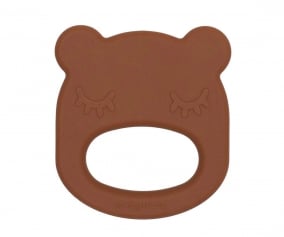 Silicone Teether Bear Chocolate Brown