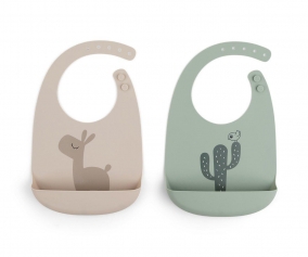 2 babetes de silicone Lalee Sandy/verdes