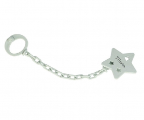 Personalised Pacifier Holder Light Green Star