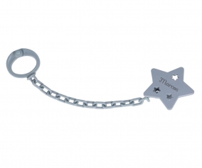 Personalised Pacifier Holder Blue Star Nordic
