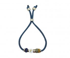 Braccialetto Elastico 1 Iniziale Grigio Azzurro