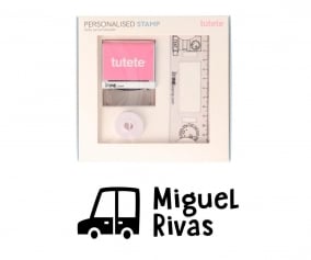 Sello Personalizado Coche Retro + Cinta Blanca para Ropa Oscura