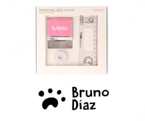 Sello Personalizado Huella + Cinta Blanca para Ropa Oscura