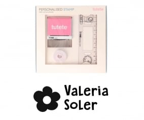 Sello Personalizado Flor + Cinta Blanca para Ropa Oscura