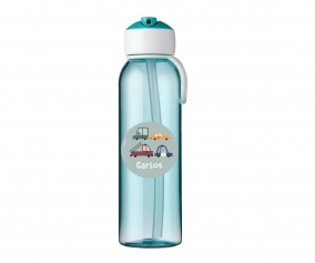 Botella Campus Flip-Up Personalizada Turquesa 500ml Vintage Cars