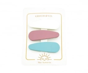 Clips para Pelo Snap Dove White/Mauve Rose/Sky Blue