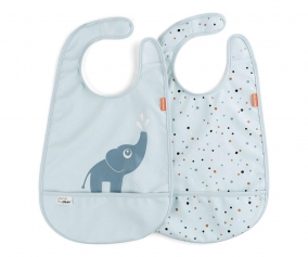 2 bavoirs Deer Elphee Blue