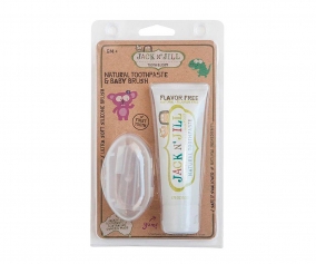 Pack escova de dedo + creme dental sem sabor