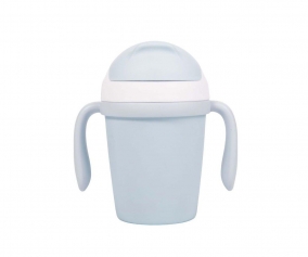 Tazza Biodegradabile con Cannuccia Azzurro
