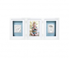 Babyprints Deluxe Photo and Handprint Frame White