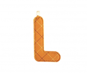 Lettre en tissu Liliputiens L moutarde  rayures