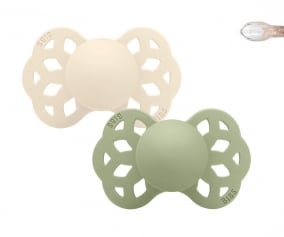 2 BIBS Infinity Pacifiers Symmetrical Ivory/Sage