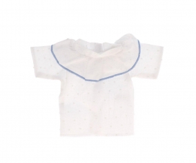 Camisa Cutie con Volante Plumeti Azul Celeste para Mueco