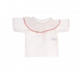 Camisa Cutie con Volante Plumeti Rosa para Mueco