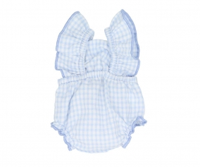 Pelele Vichy Azul Celeste para Mueco