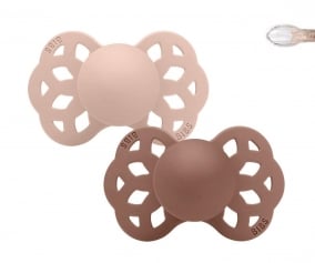 2 BIBS Infinity Symmetrical Pacifiers Blush/Woodchuck