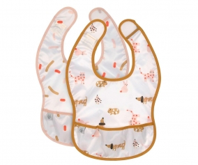 2 Waterproof Bibs Little Mateys Spicy Orange