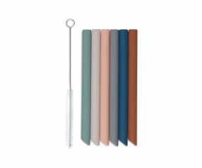 6 Multicolor Silicone Straws