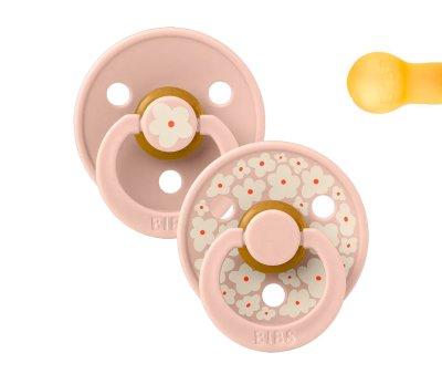 2 BIBS Studio Colour Round Pacifiers Jasmine Blush Mix