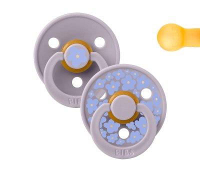 2 BIBS Studio Colour Pacifiers Round Jasmine Fossil Grey Mix