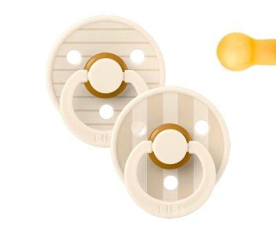 2 Chupetes BIBS Studio Colour Round Pin Ivory Vanilla Mix