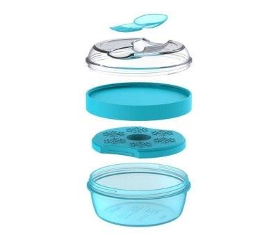 Lunch Box with Refrigerant Lid N'ice Cup Turquoise