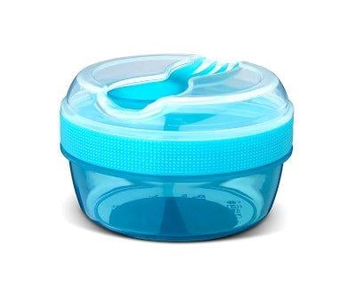 Lunch Box with Refrigerant Lid N'ice Cup Turquoise