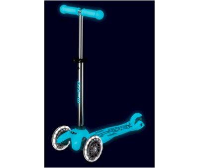 Mini Micro Deluxe Glow Aqua Scooter com luzes LED