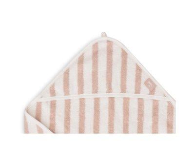 Telo Cappuccio Terry GOTS Righe Wild Rose Personalizzabile