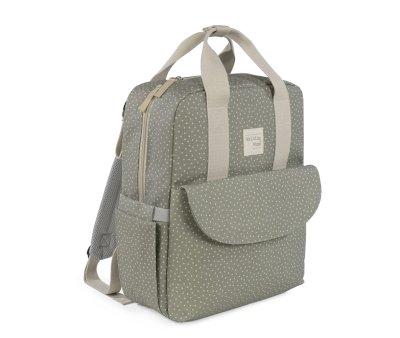 Sure, here's the translated text with the HTML format:


Stroller Backpack Polka Dots Poppy Moss