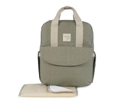 Sure, here's the translated text with the HTML format:


Stroller Backpack Polka Dots Poppy Moss