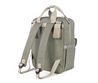 Sure, here's the translated text with the HTML format:


Stroller Backpack Polka Dots Poppy Moss