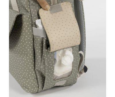 Sure, here's the translated text with the HTML format:


Stroller Backpack Polka Dots Poppy Moss