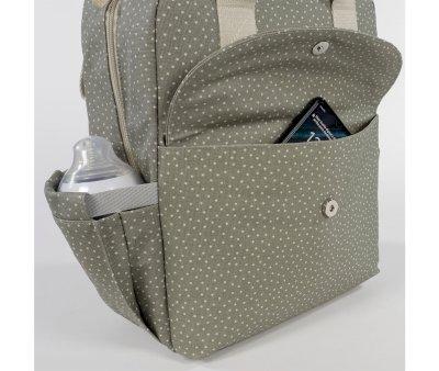 Sure, here's the translated text with the HTML format:


Stroller Backpack Polka Dots Poppy Moss
