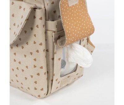 Sac  Dos pour Poussette Coeurs Poppy Canela