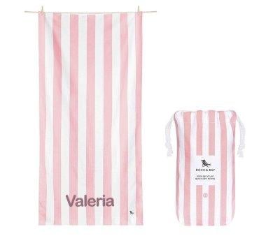 Telo Spiaggia Large Microfibra Cabana Rosa Pastello  Personalizzabile